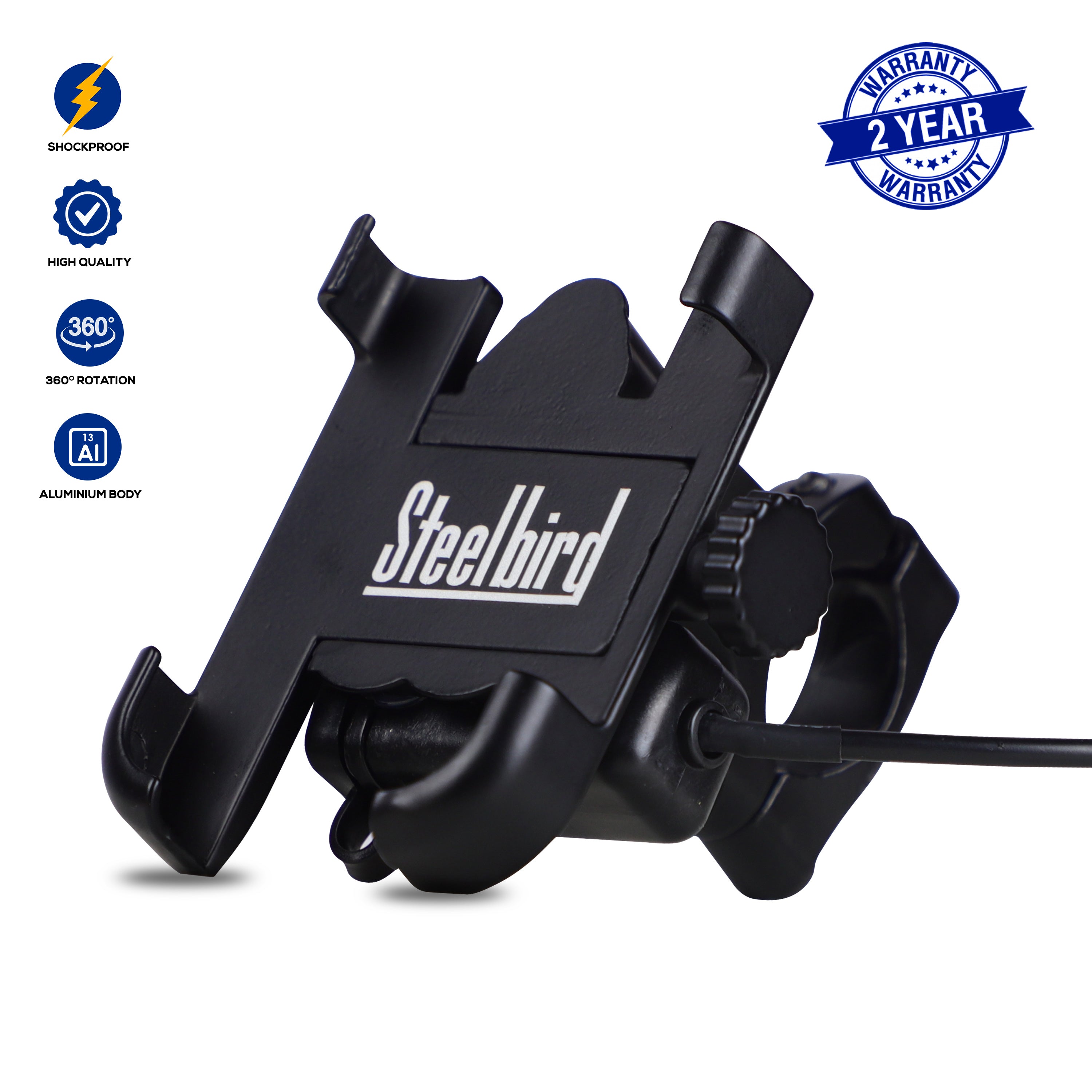 Steelbird Universal Bike Mount Phone Holder 360 Degree Rotating Handle Shop On Steelbird A Steelbird Venture