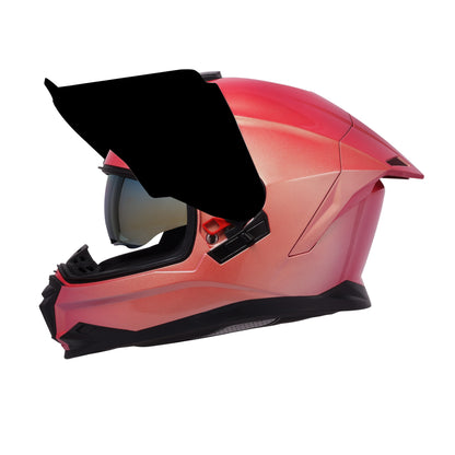 Steelbird SBH-57 Fighter ISI and DOT Certified Full Face Helmet for Men and Women with Inner Chrome Sun Shield (Glossy Coral Spark)