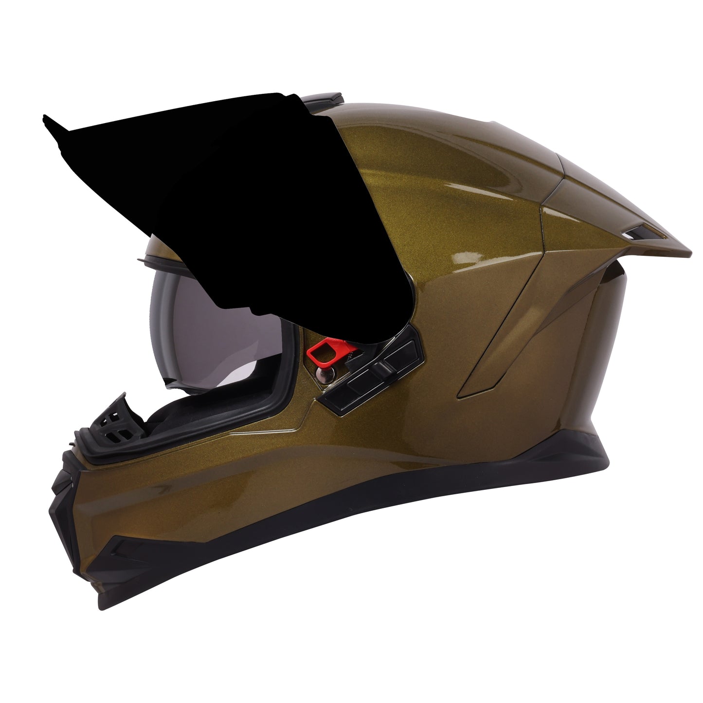 Steelbird SBH-57 Fighter ISI and DOT Certified Full Face Helmet for Men and Women with Inner Chrome Sun Shield (Glossy Steelbird Olive Radiance)