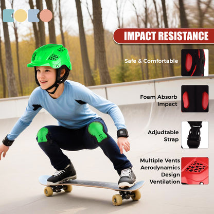 Koko Dragon Kids Skating & Cycling Helmet | Protective Gear for Boys & Girls (Green)