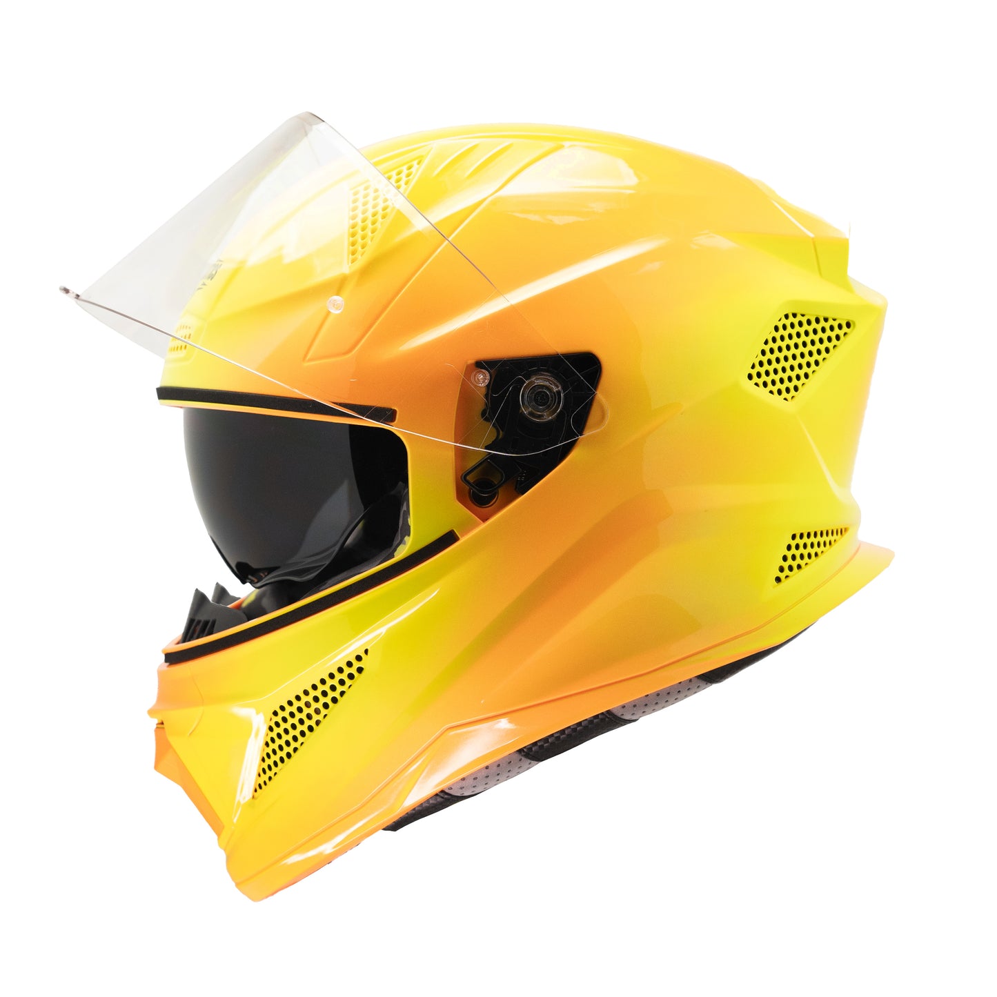 Steelbird SBH-25 Breeze On Ombre 7Wings ISI Certified Full Face Helmet for Men and Women with Inner Smoke Sun Shield (Glossy Orange Neon)