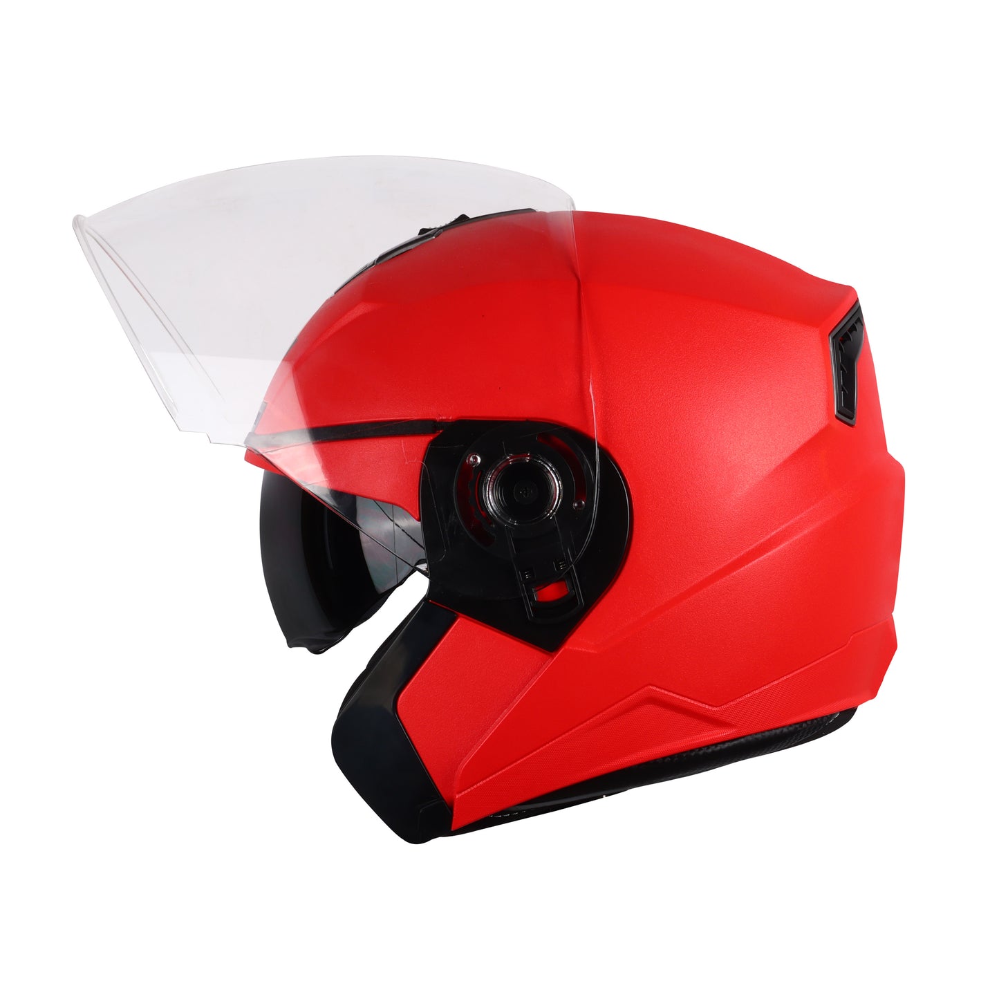 Steelbird SBA-9 7Wings  ISI Certified Open Face Helmet for Men and Women with Inner Smoke Sun Shield (Dashing Red)