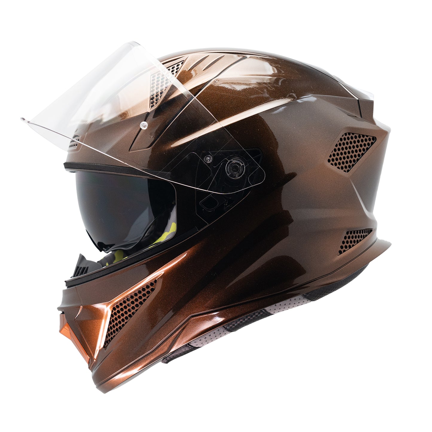 Steelbird SBH-25 Breeze On Ombre 7Wings ISI Certified Full Face Helmet for Men and Women with Inner Smoke Sun Shield (Glossy Black Crush Orange)