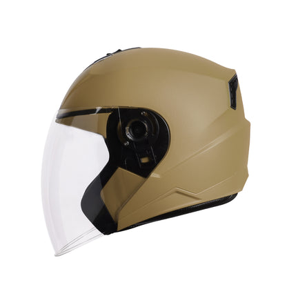 Steelbird SBA-9 7Wings  ISI Certified Open Face Helmet for Men and Women  (Dashing Desert Storm With Clear Visor)