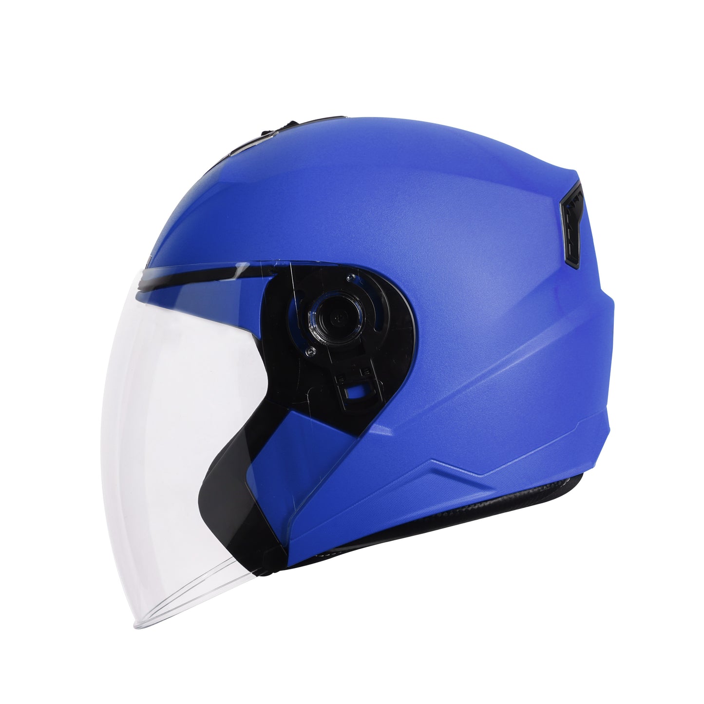 Steelbird SBA-9 7Wings  ISI Certified Open Face Helmet for Men and Women  (Dashing Blue With Clear Visor)