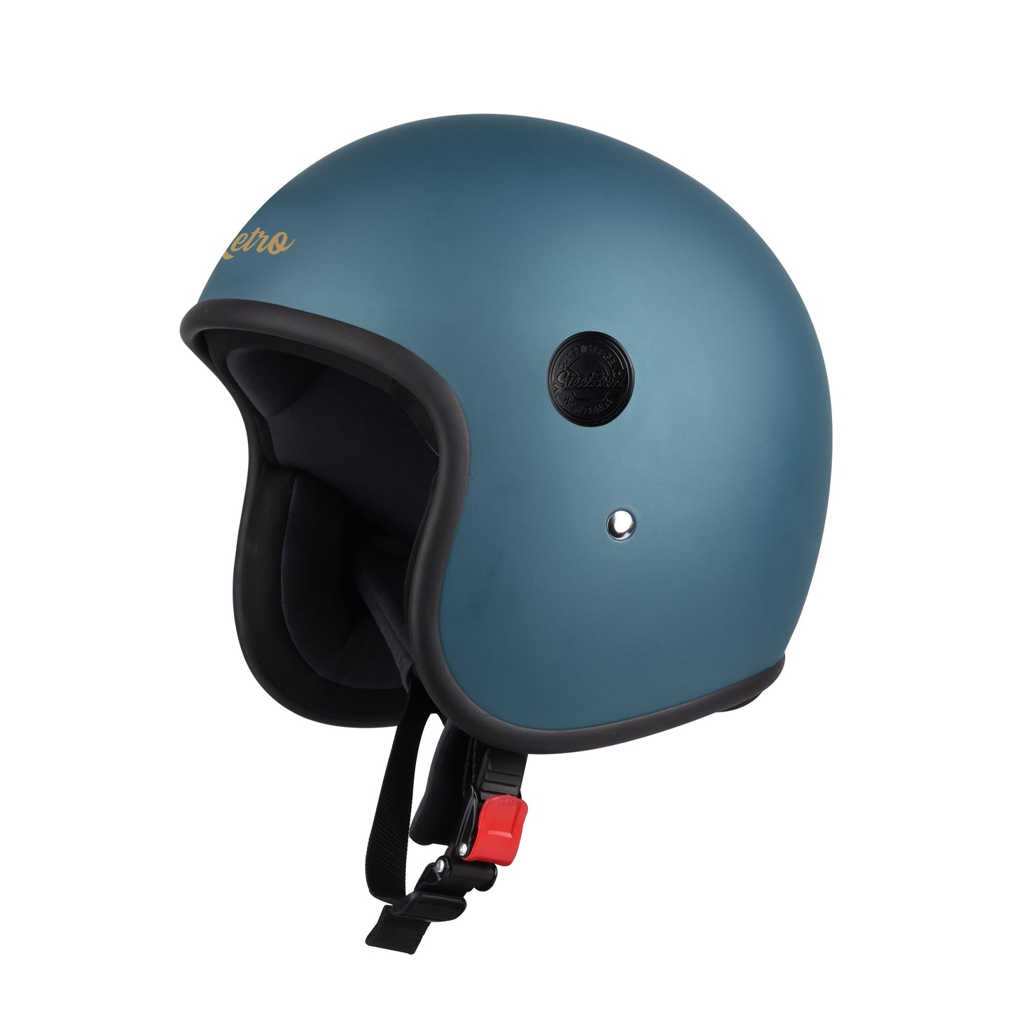 Steelbird SBH-55 Retro ISI Certified Open Face Helmet for Men and Women (Matt Squadron Blue)