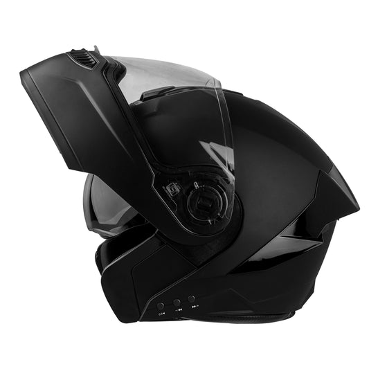 Steelbird Bluetooth Flip Up ISI Certified Helmet for Men and Women with Inner Smoke Sun Shield | SBA-8 7Wings (Glossy Black)