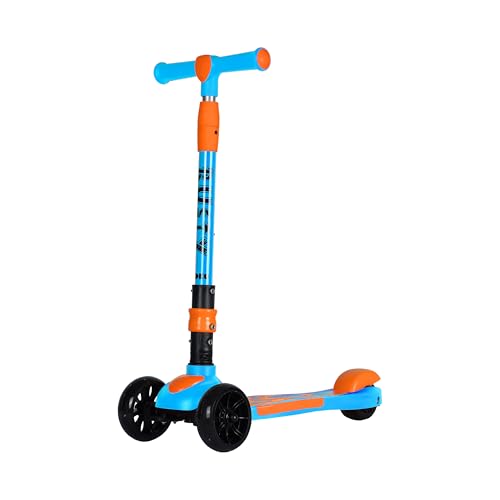 Koko Rusty Kick Scooter with Adjustable Height and Portable, Kids Scooter with PVC Wheels for Age 3+ (Max User Weight: 40kg)(Blue)