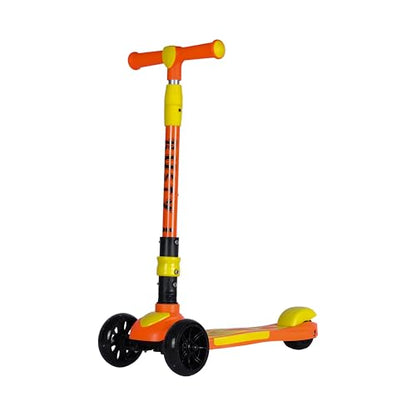 Koko Rusty Kick Scooter with Adjustable Height and Portable, Kids Scooter with PVC Wheels for Age 3+ (Max User Weight: 40kg)(Orange)