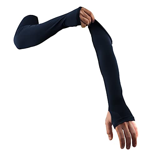 Steelbird Lycra Soft Universal & Unisex Arm Sleeves for Sports, Running, Cricket, Bike Riding, Cycling, Basketball & Breathable (Sold as a Pair) (Navy)