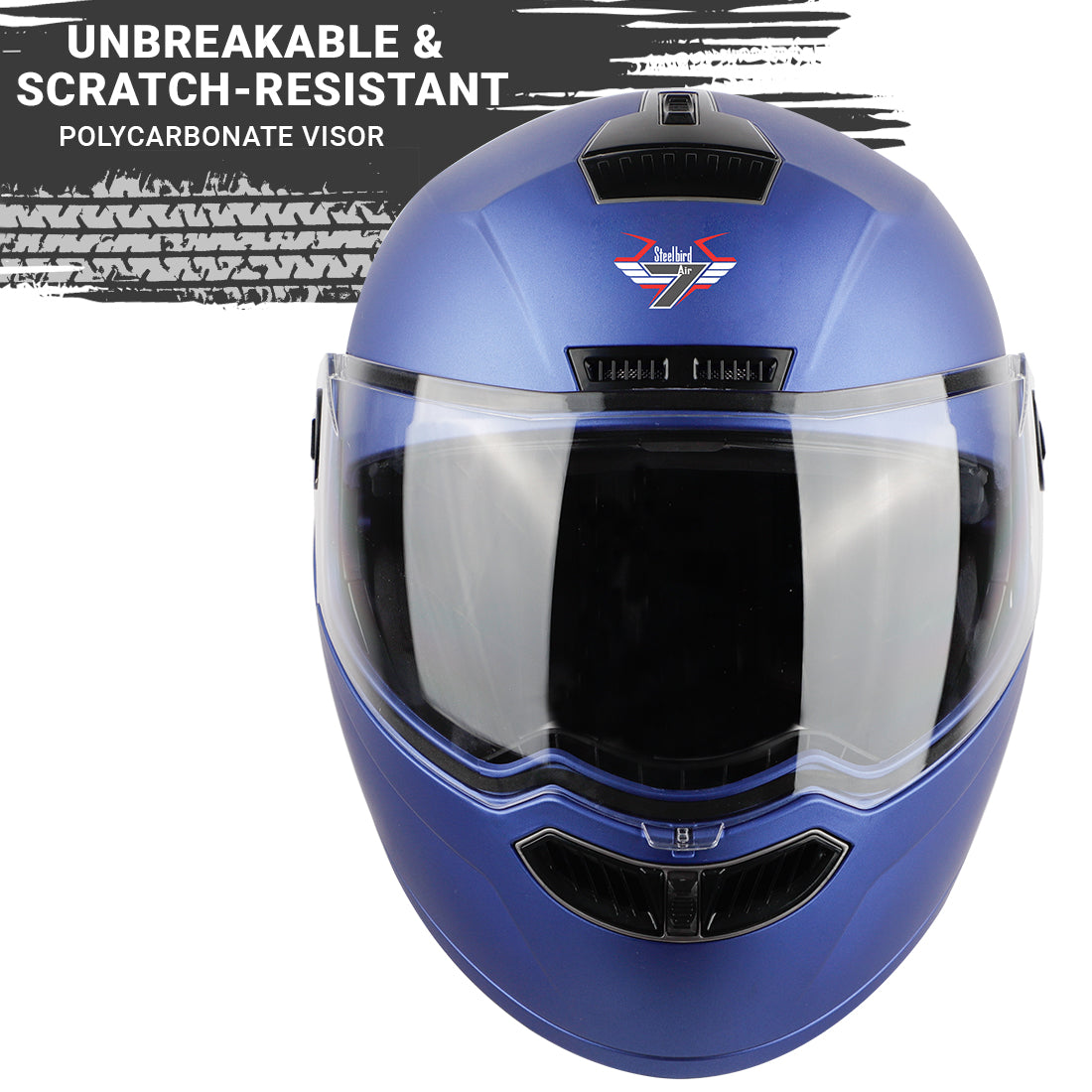 Steelbird SBA-7 7Wings ISI Certified Flip-Up Helmet for Men and Women ( Dashing Blue with Clear Visor)