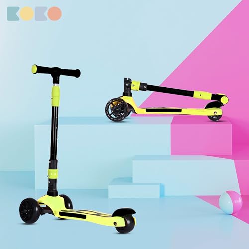 Koko Rusty Kick Scooter with Adjustable Height and Portable, Kids Scooter with PVC Wheels for Age 3+ (Max User Weight: 40kg)(Green)