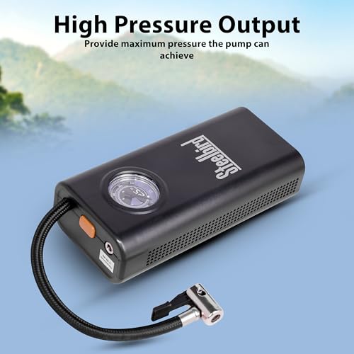 Steelbird High-Pressure Rechargeable Tyre Inflator, 150PSI Portable Air Compressor for Cars, Bikes, Motorcycles, Sports Equipment, and Inflatables