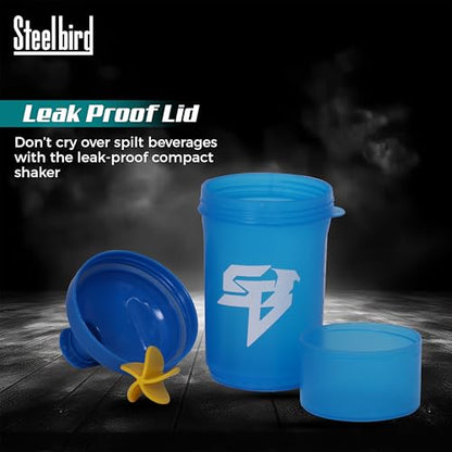 Steelbird Smart 500: High-Performance Gym Protein Shaker Bottle - Boost Your Workout! (Blue)