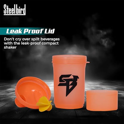 Steelbird Smart 500: High-Performance Gym Protein Shaker Bottle - Boost Your Workout! (Orange)