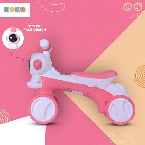 Koko Astronaut Balance Bike for Toddlers – Lightweight Ride-On Toy with Sturdy Wheels, Safe and Fun Indoor/Outdoor Bike for Kids, Ages 1-3 (Pink)