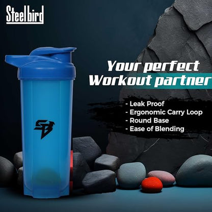 Steelbird Beast 700ml: High-Performance Gym Protein Shaker Bottle - Boost Your Workout! (Blue)