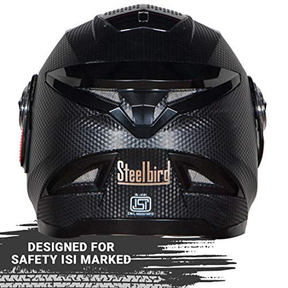 Steelbird 7Wings Robot Opt Dashing ISI Certified Full Face Helmet (Black with Clear Visor)