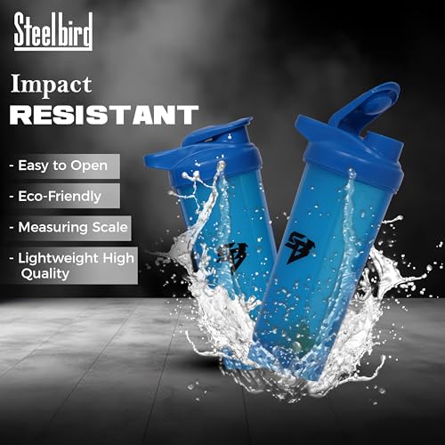 Steelbird Beast 700ml: High-Performance Gym Protein Shaker Bottle - Boost Your Workout! (Blue)