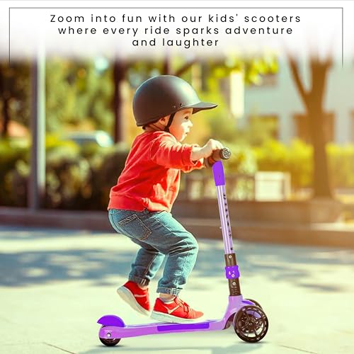 Koko Rusty Kick Scooter with Adjustable Height and Portable, Kids Scooter with PVC Wheels for Age 3+ (Max User Weight: 40kg)(Purple)