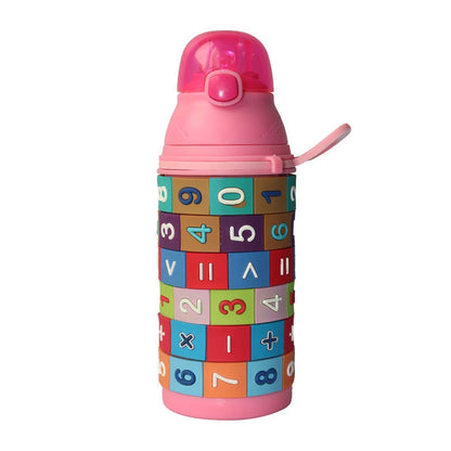 R2K 350 ML Stainless Steel Thermos and Sipper Bottle for Kids School with Math Twist For Playing ( Pink )