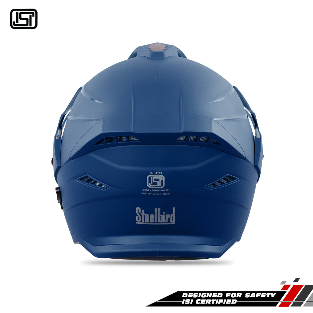 Steelbird SBH-23 GT Plus Open Face ISI Certified Helmet for Men and Women with Inner Sun Shield (Dashing Blue)