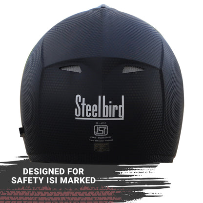 Steelbird Rox Cyborg ISI Certified Full Face Helmet for Men and Women with Inner Smoke Sun Shield and Outer Clear Visor (Dashing Black)