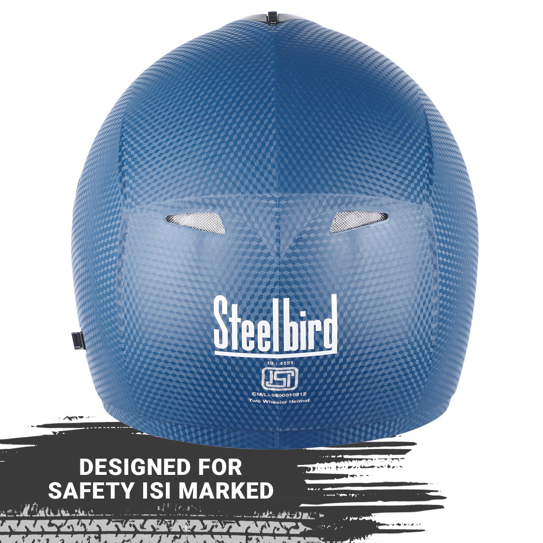 Steelbird Rox Cyborg ISI Certified Full Face Helmet for Men and Women with Inner Smoke Sun Shield and Outer Clear Visor (Dashing Blue)