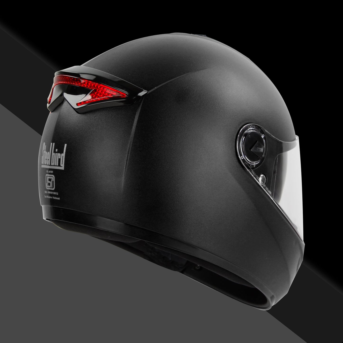 Steelbird SBH-34 Road ISI Certified Full Face Helmet for Men and Women with Inner Smoke Sun Shield (Dashing Black)