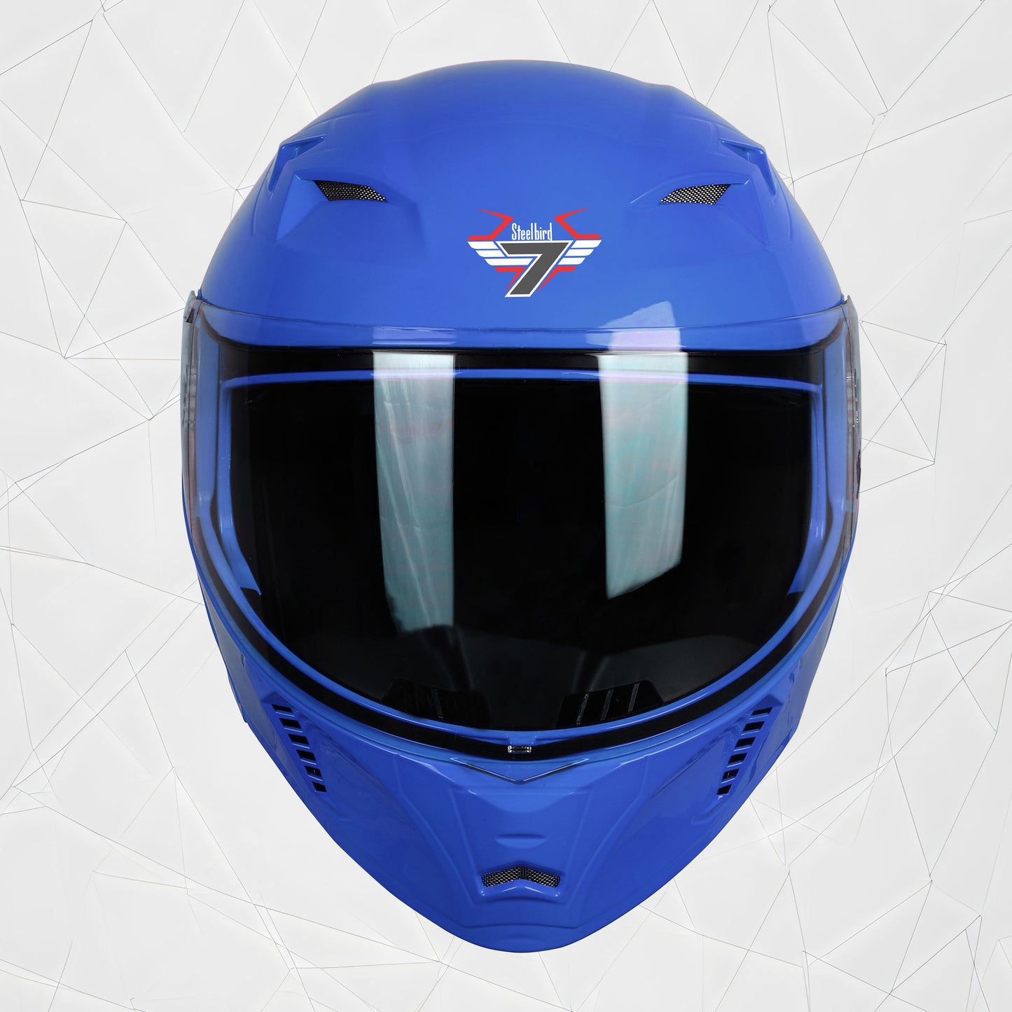 Steelbird SBA-20 7Wings ISI Certified Flip-Up Helmet with Black Spoiler for Men and Women (Glossy Y. Blue with Clear Visor)