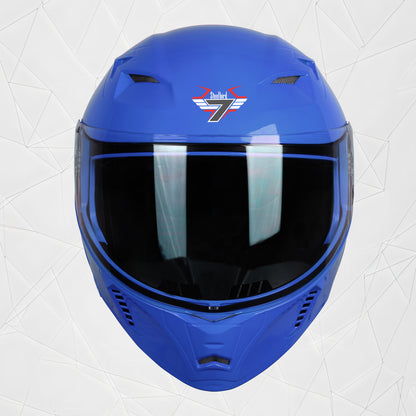 Steelbird SBA-20 7Wings ISI Certified Flip-Up Helmet with Black Spoiler for Men and Women (Glossy Y. Blue with Clear Visor)