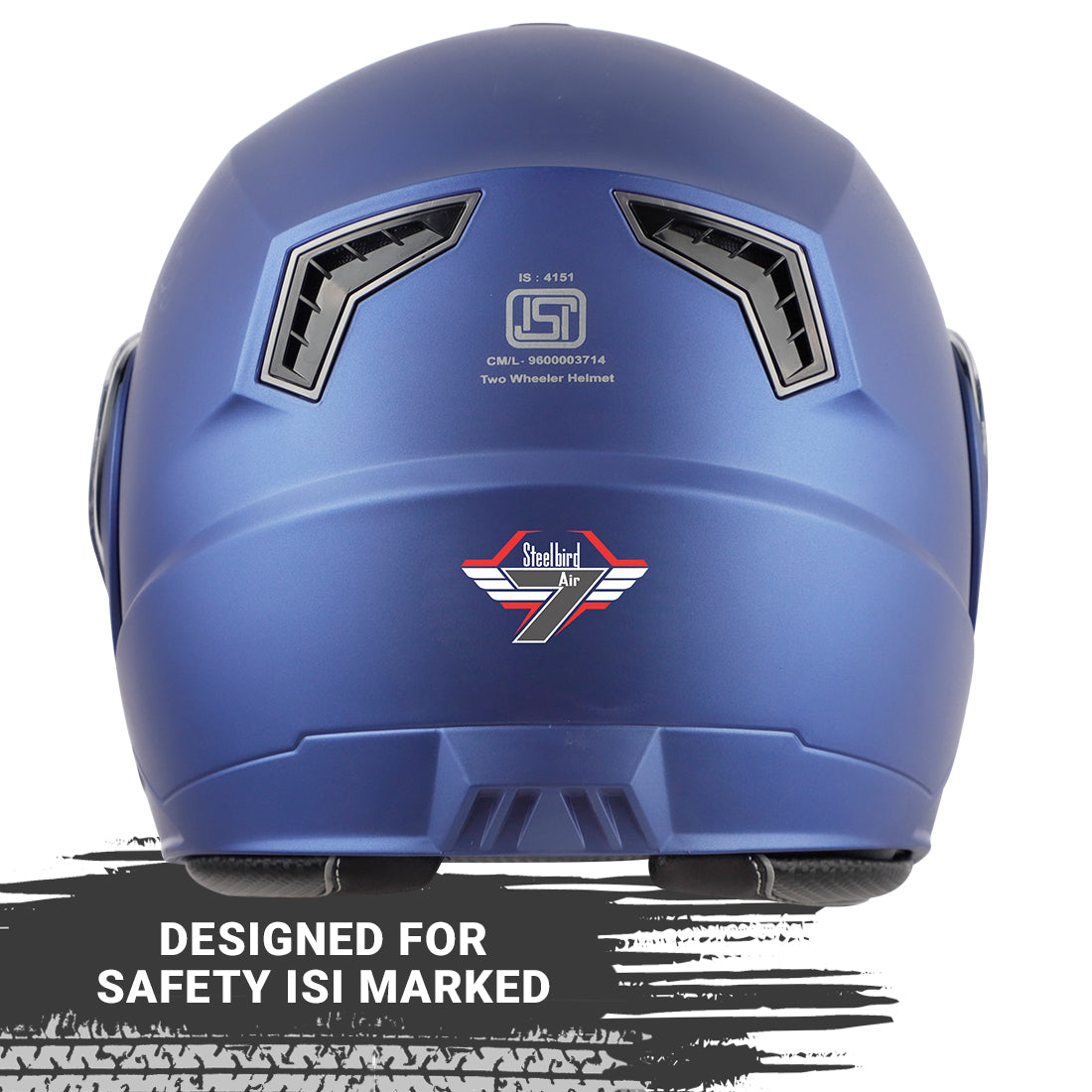 Steelbird SBA-7 7Wings ISI Certified Flip-Up Helmet for Men and Women ( Dashing Blue with Clear Visor)