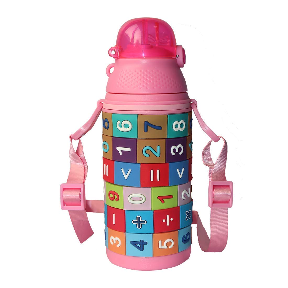 R2K 350 ML Stainless Steel Thermos and Sipper Bottle for Kids School with Math Twist For Playing ( Pink )