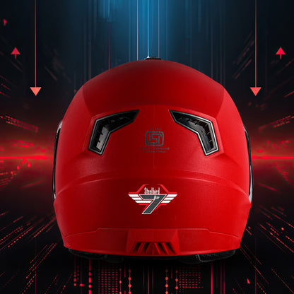 Steelbird SBA-9 7Wings  ISI Certified Open Face Helmet for Men and Women with Inner Smoke Sun Shield (Dashing Red)