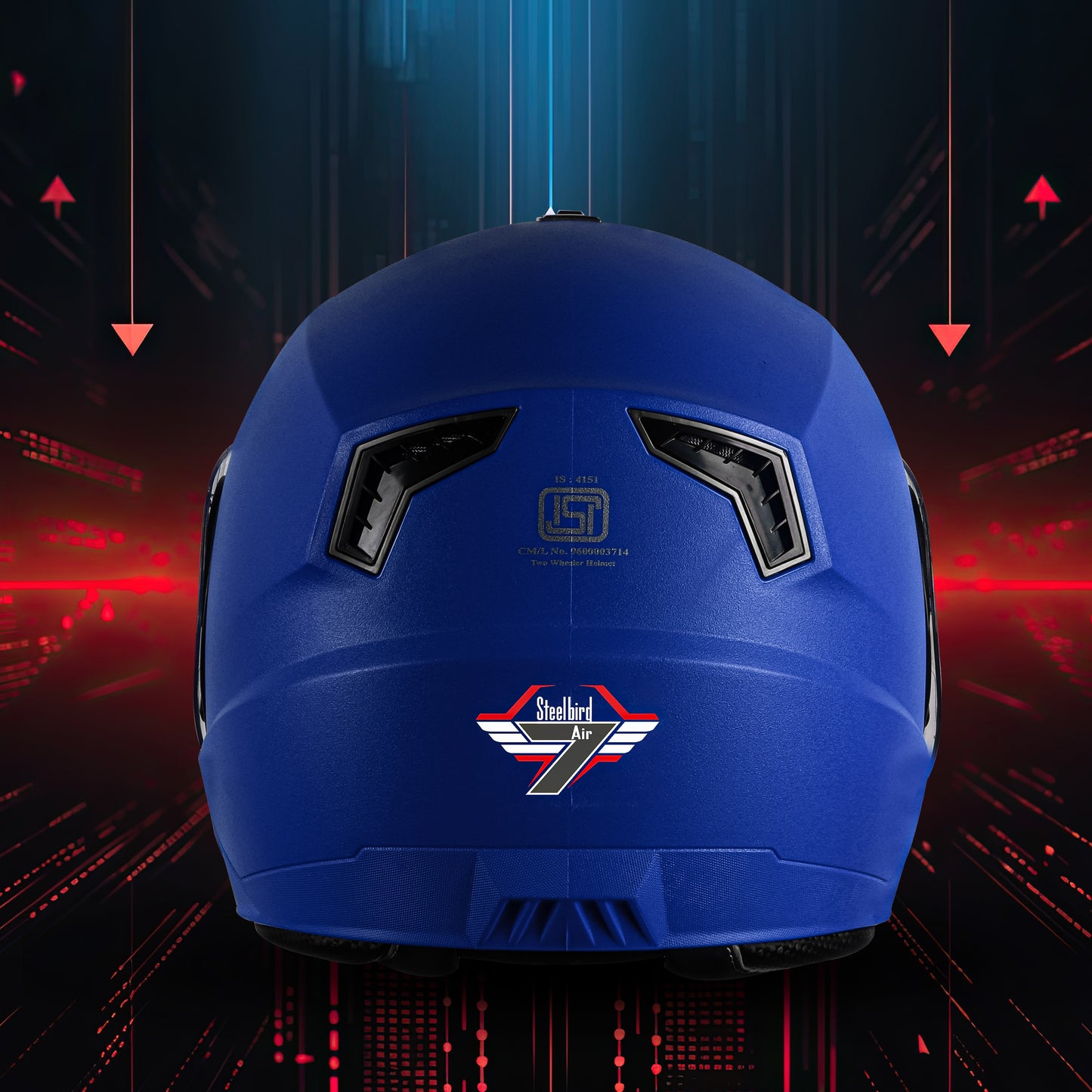 Steelbird SBA-9 7Wings  ISI Certified Open Face Helmet for Men and Women with Inner Smoke Sun Shield (Dashing Blue)