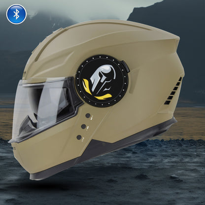 Steelbird Bluetooth Full Face ISI Certified Helmet for Men with Inner Smoke Sun Shield | SBH-40 7Wings (Matt Desert Storm)