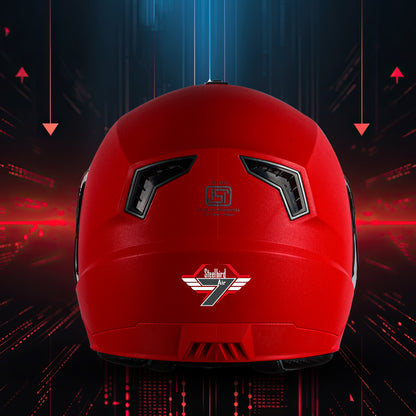 Steelbird SBA-9 7Wings  ISI Certified Open Face Helmet for Men and Women  (Dashing Red With Clear Visor)