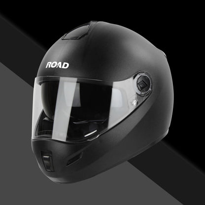 Steelbird SBH-34 Road ISI Certified Full Face Helmet for Men and Women with Inner Smoke Sun Shield (Dashing Black)