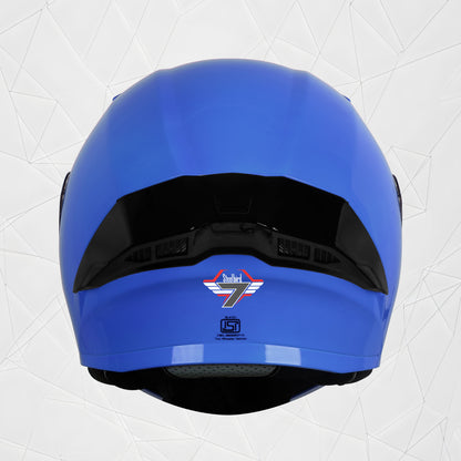 Steelbird SBA-20 7Wings ISI Certified Flip-Up Helmet with Black Spoiler for Men and Women (Glossy Y. Blue with Clear Visor)