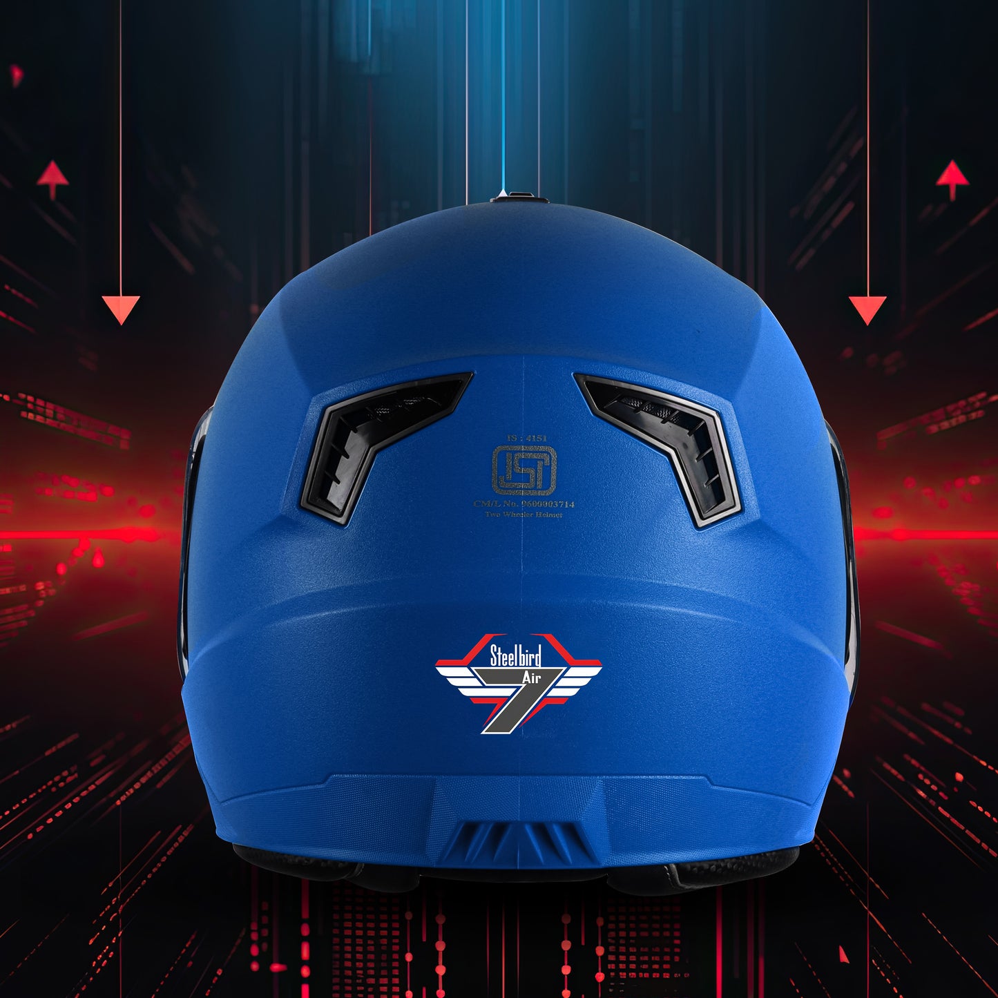 Steelbird SBA-9 7Wings  ISI Certified Open Face Helmet for Men and Women  (Dashing Blue With Clear Visor)