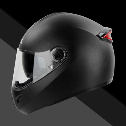 Steelbird SBH-34 Road ISI Certified Full Face Helmet for Men and Women with Inner Smoke Sun Shield (Dashing Black)