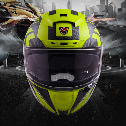 Ignyte IGN-4 Atomixx ISI/DOT Certified Full Face Graphic Helmet with Outer Anti-Fog Clear Visor and Inner Smoke Sun Shield (Glossy Fluo Neon Neon)