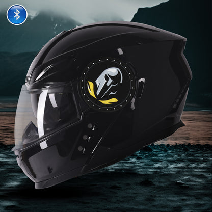 Steelbird Bluetooth Full Face ISI Certified Helmet for Men with Inner Smoke Sun Shield | SBH-40 7Wings (Matt Black)