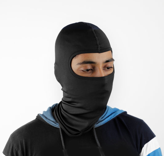 Steelbird Soft Lycra Balaclava Most Suitable for Motorcycling, Running, Sports, Head and Face Cover (Black)