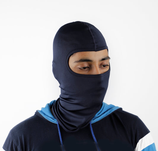 Steelbird Soft Lycra Balaclava Most Suitable for Motorcycling, Running, Sports, Head and Face Cover (Navy Blue)