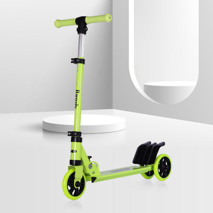 Koko Rowdy Kick Skate Scooter with Adjustable Height and Portable, Kids Scooter with Led PVC Wheels for Age 3+ (Max User Weight: 50kg) (Green)