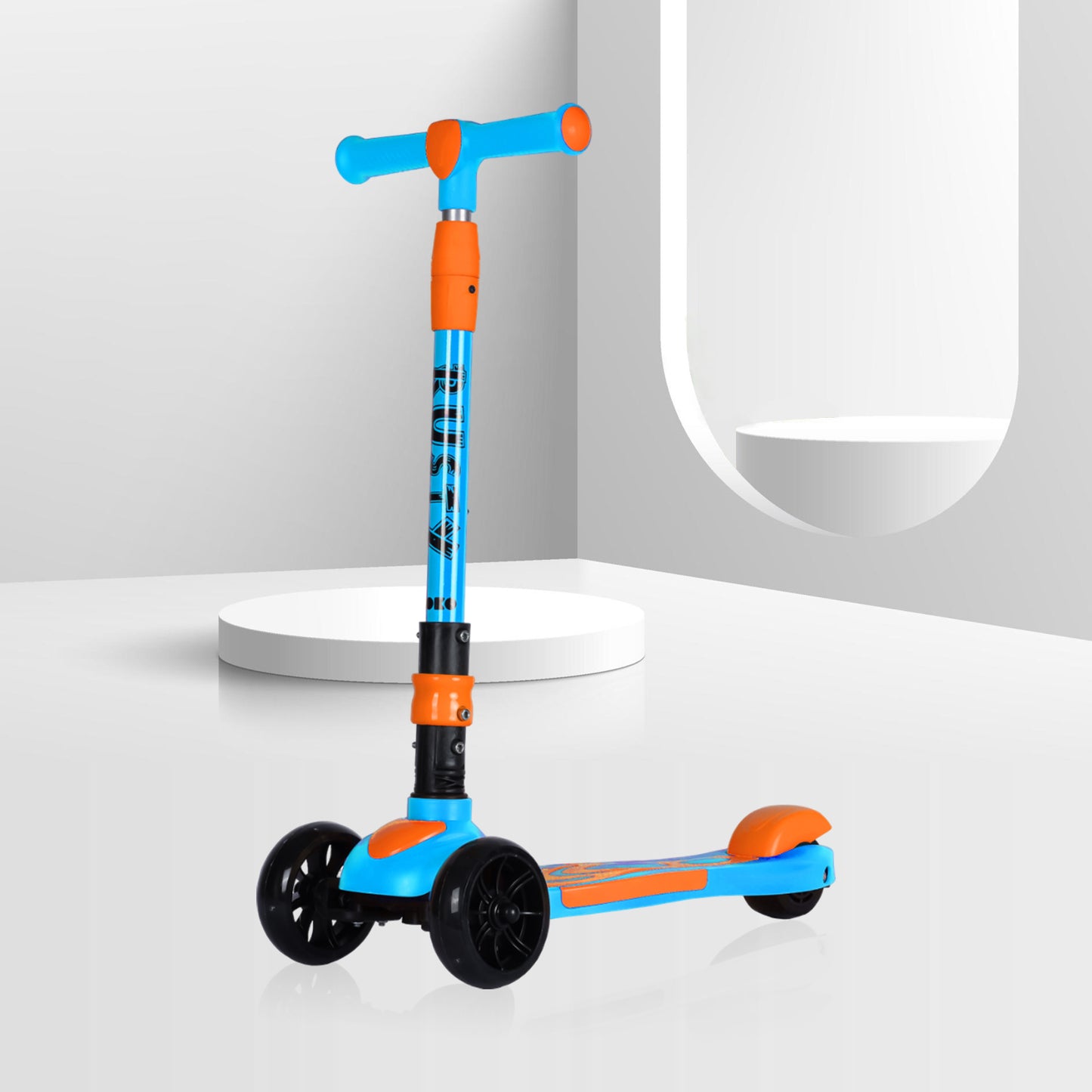 Koko Rusty Kick Scooter with Adjustable Height and Portable, Kids Scooter with PVC Wheels for Age 3+ (Max User Weight: 40kg)(Blue)