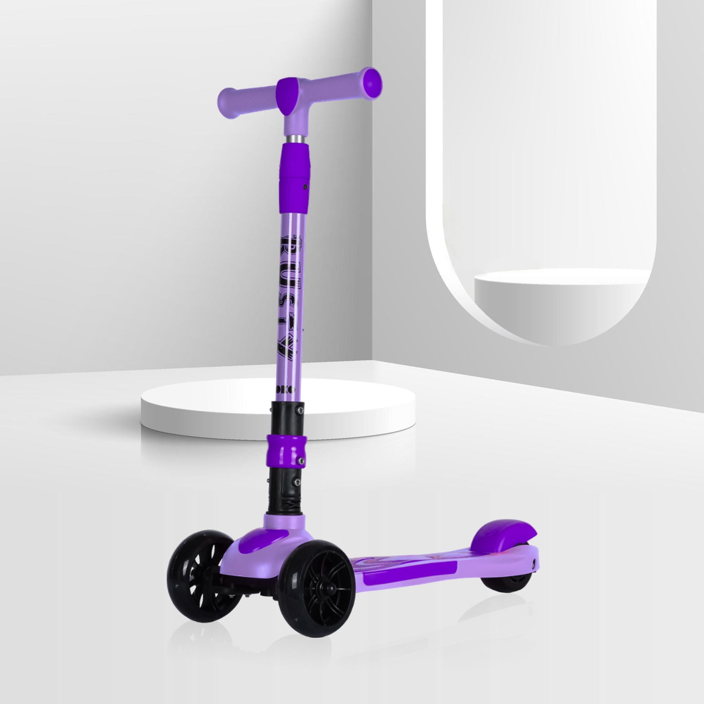 Koko Rusty Kick Scooter with Adjustable Height and Portable, Kids Scooter with PVC Wheels for Age 3+ (Max User Weight: 40kg)(Purple)